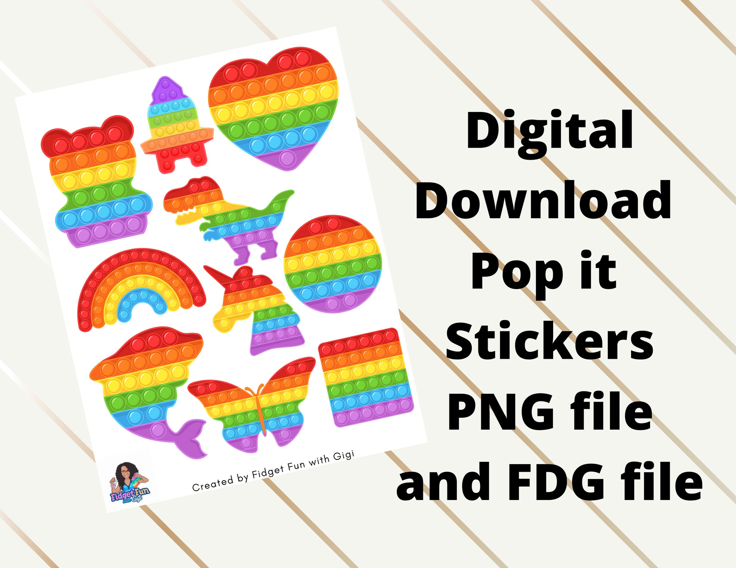 Pop it Stickers Descargar descarga digital pop it stickers grandes