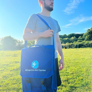 Allaprima Art blauwe canvas tas weersbestendig etui met gespen