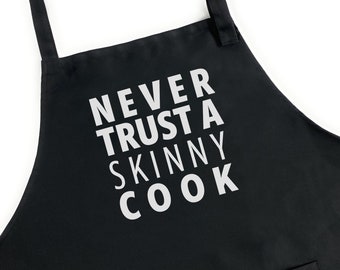 Funny Aprons for Men, Funny Guy Aprons, Aprons for Men, Mens Apron, BBQ Apron, Grill Apron for Men, Never Trust a Skinny Cook