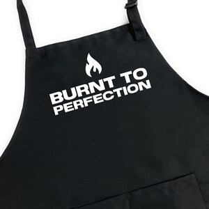 Funny Aprons for Men, Funny Guy Aprons, Aprons for Men, Mens Apron, BBQ Apron, Grill Apron for Men, Burnt to Perfection Apron