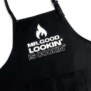 Funny Aprons for Men, Funny Guy Aprons, Aprons for Men, Mens Apron, BBQ Apron, Grill Apron for Men, Mr. Good Lookin’ is Cookin’ Apron