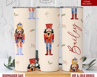 Personalized Nutcracker Christmas Tumbler: 20oz Insulated Travel Cup
