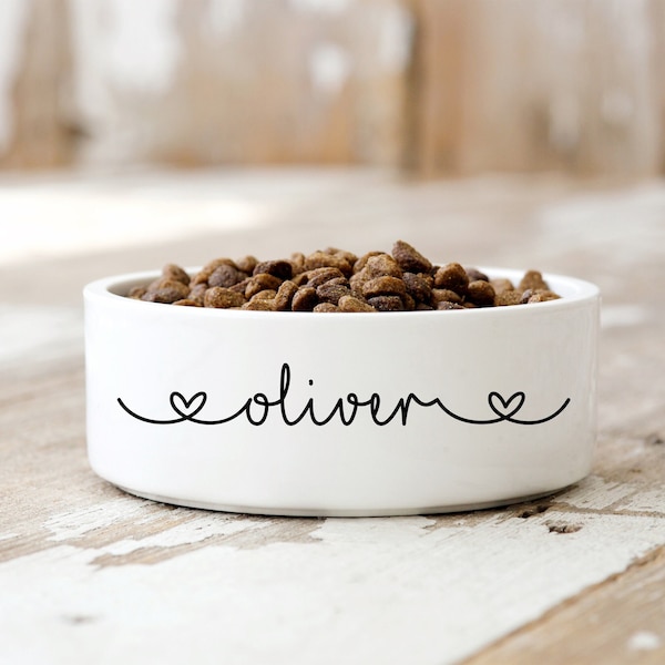 Personalized Ceramic Pet Bowl: Custom Dog or Cat Bowl, Food & Water Safe