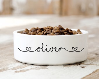 Personalized Ceramic Pet Bowl: Custom Dog or Cat Bowl, Food & Water Safe