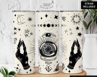 Personalized Witch Hand Tumbler: Fortune Teller Gift