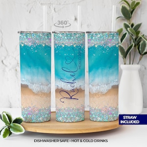 Beach Vacation Tumbler Personalized - Custom Girls Trip Tumbler Cup with Name - Family Summer Beach Vacation Trip - Girls Vacation Tumbler