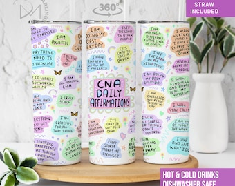 CNA Daily Affirmations Tumbler: Insulated Stainless Steel Travel Cup
