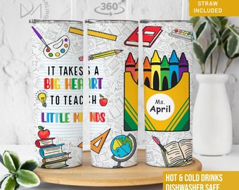 Personalized Teacher Tumbler: 20oz Insulated Travel Cup