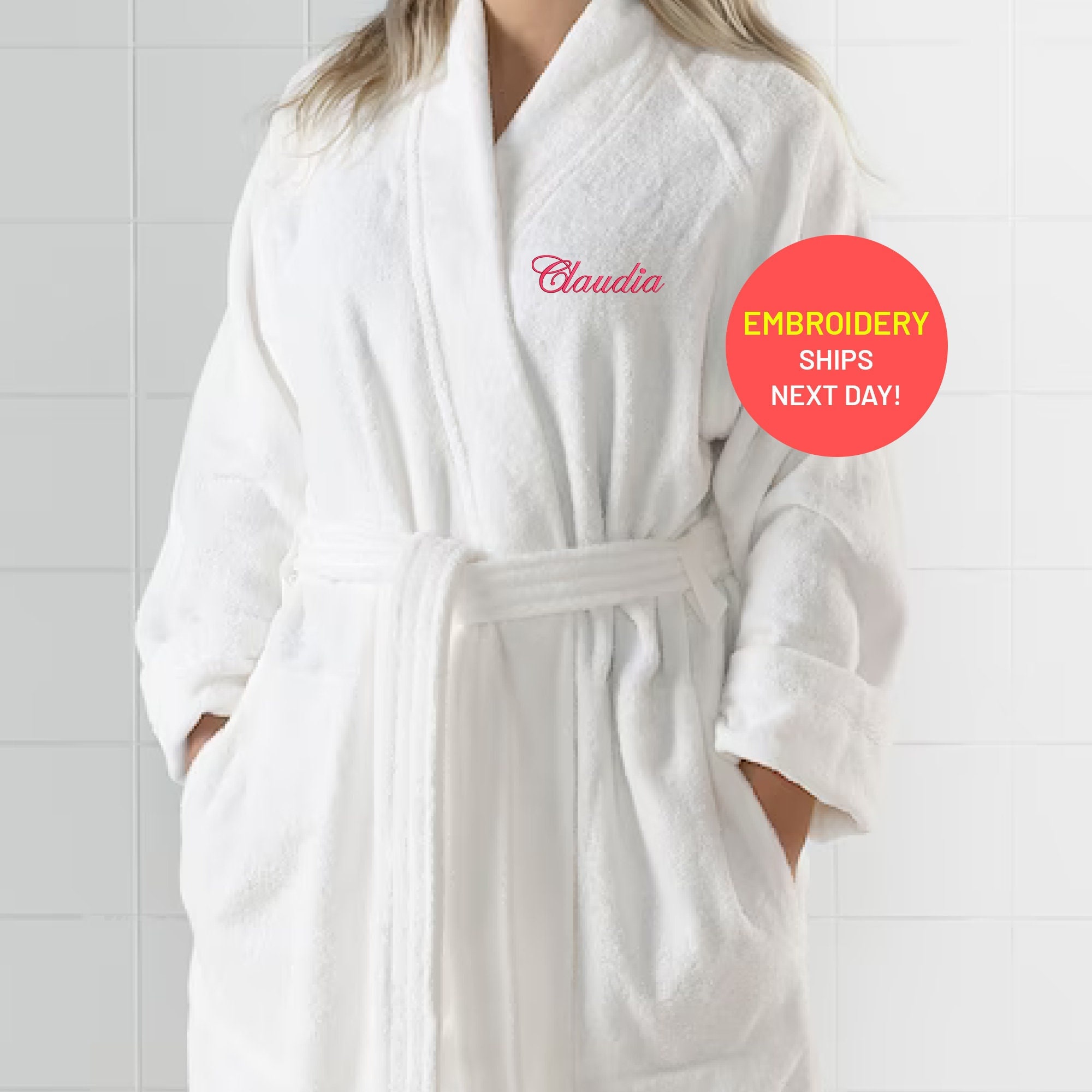 【604SERVICE】 HARD TO GET CLASSIC TOWELLING ROBE IN WHITE White Terry Cloth Robes
