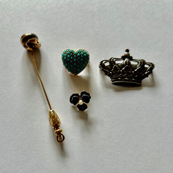 4 Assorted Pins/Brooches