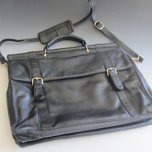 Black Leather Briefcase/Messenger Bag