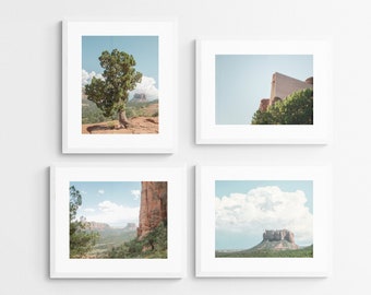 Set of 4 Photo Print Sedona, Canyon Photo Set, Sedona Photo Print Set, Church on red rock photo, red rocks photo print set, Sedona photos