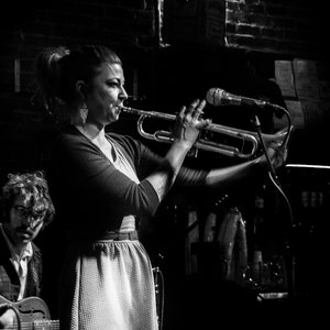 Trumpet Player in New Orleans, Black and White Photo of Trumpet Player, New Orleans Trumpet Photo Print, Trumpet Musician Photo