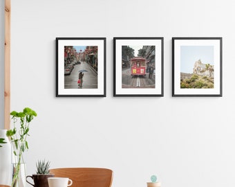Set of 4 Photo Print San Francisco, San Francisco Travel Photo Set, Cable Car Photo Set, Alcatraz Photo Set, Photos San Francisco Download