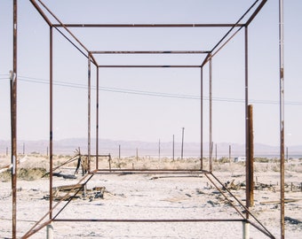 Abandoned Structure in Bombay Beach, Salton Sea Photo Print, Bombay Beach Photo Print, Metal Structure Salton Sea, Bombay Beach Photo
