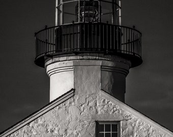Black and White Photo Print of a Lighthouse, Lighthouse Photo Print, Lightower Photo Print, Lighthouse Black and White, Lighthouse on beach