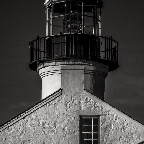 Black and White Photo Print of a Lighthouse, Lighthouse Photo Print, Lightower Photo Print, Lighthouse Black and White, Lighthouse on beach