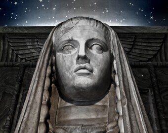 Pharaoh Photo Print, Photo of a Pharaoh Statue, Pharaoh Statue at night, Pharaoh Sculpture Photo, Pharaoh Statue Photo Print, Pharaoh Photo