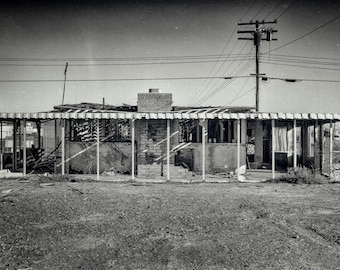 Black and White California Photo Print, Abandoned House Photo Print, Salton Sea Photo Print, Salton Sea Photo, Black and White Salton Sea