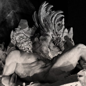 Impresión de la foto de la escultura de Poseidón, impresión de la foto de las estatuas romanas, foto del busto de Poseidón, impresión de la foto de Poseidón, impresión de la foto de la escultura romana, Poseidón