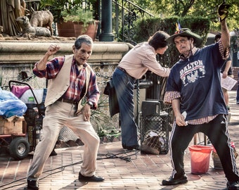 Set of 2 Photo Print Los Angeles, Street Dancers Los Angeles Photos, Old Men Dancing in Streets in Los Angeles Photo Set, Olvera Street LA