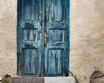 Old Blue Door Photo Print, Printable Art, Dilapidate Blue Door, Old Wood Door, Old Blue Door, Old House Entrance Photo Print