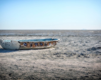 Abandoned Fisher Boat Photo, Old Fisher Boat Photo, Abandoned Places, Old Boat Photo, Salton Sea Photo, Abandoned Boat, Abandoned Beach