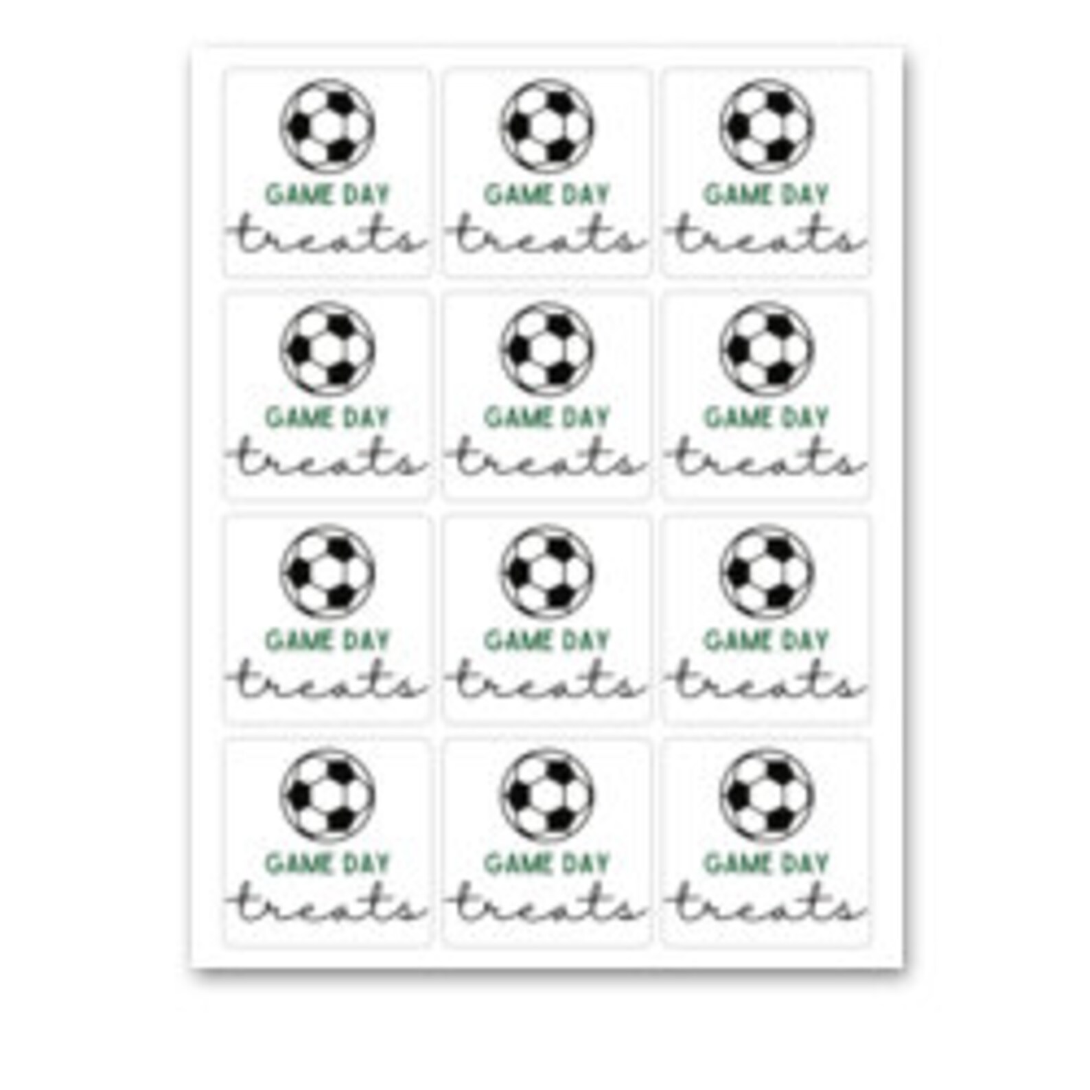 INSTANT DOWNLOAD Soccer Game Day Treats Square Gift Tags 2.5x2.5 - Etsy