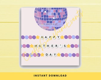 SOFORT-DOWNLOAD Freundschaftsarmband „Happy Mother's Day“-Geschenkanhänger 2,5 x 2,5