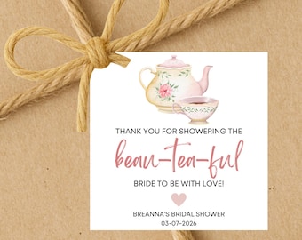 SOLO DESCARGA DIGITAL - Etiquetas de regalo personalizadas de agradecimiento por colmar de amor a la futura novia
