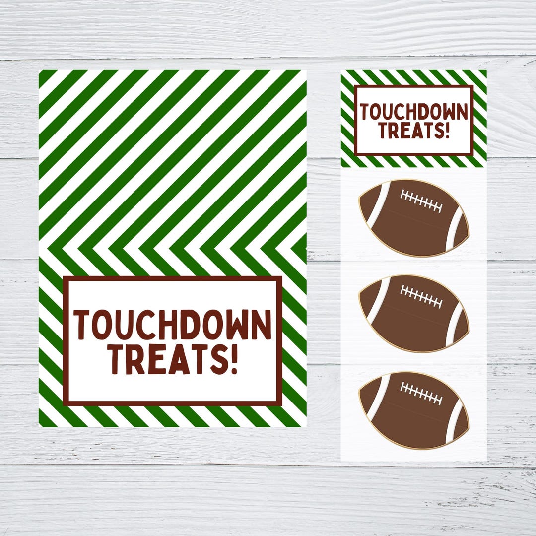 Touchdown Thing Football INSTANT DOWNLOAD Football Touchdown Treats Bag Toppers 3x2 - Etsy