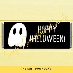 INSTANT DOWNLOAD Ghost Happy Halloween Chocolate Bar Wrappers