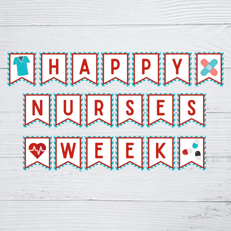 Nurses Week Lettering INSTANT DOWNLOAD Happy Nurses Week Banner 5x6 - Etsy