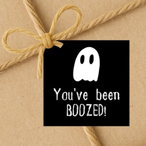 Halloween Ghost You&#39;ve Been Boozed | Halloween Gift Tags | Instant Download | 2.5x2.5
