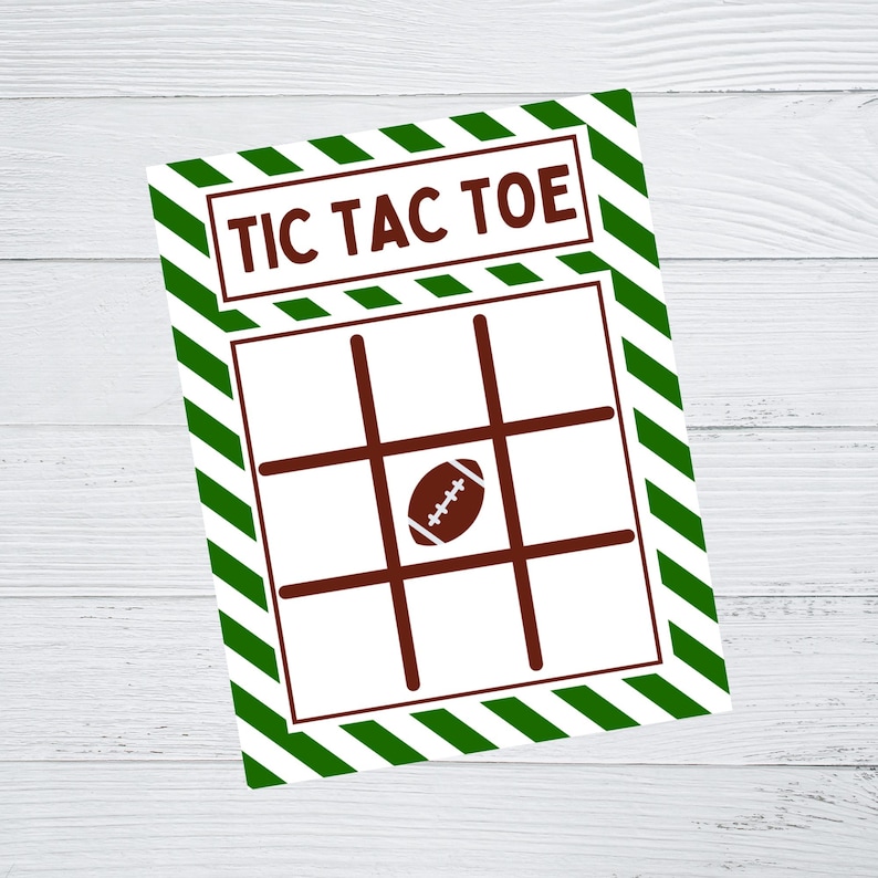 INSTANT DOWNLOAD Football Tic Tac Toe Game Cards - Etsy