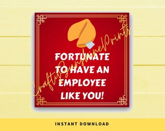 INSTANT DOWNLOAD Fortunate To Have An Employee Like You Square Gift Tags 2.5x2.5