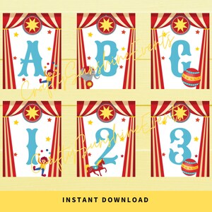 INSTANT DOWNLOAD Printable Circus Themed Banner 8.5x11