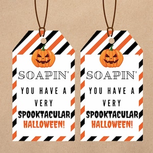 NATYCHMIASTOWE POBIERANIE Soapin&#39; Masz bardzo upiorne etykiety na prezenty na Halloween