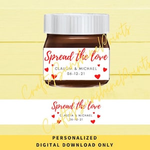 DIGITAL DOWNLOAD ONLY- Spread the Love Mini Nutella Labels