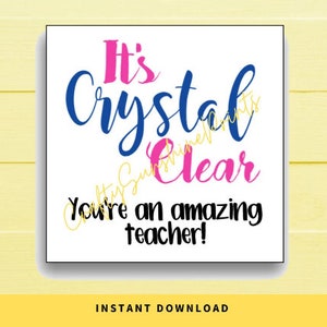 DOWNLOAD INSTANTÂNEO É claro como cristal que você é um professor incrível Etiquetas de presente quadradas 2x2