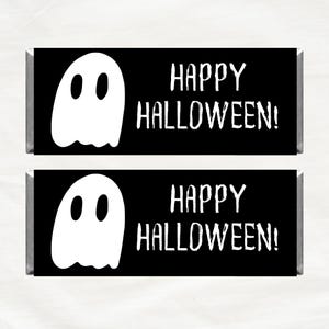 INSTANT DOWNLOAD Ghost Happy Halloween Chocolate Bar Wrappers