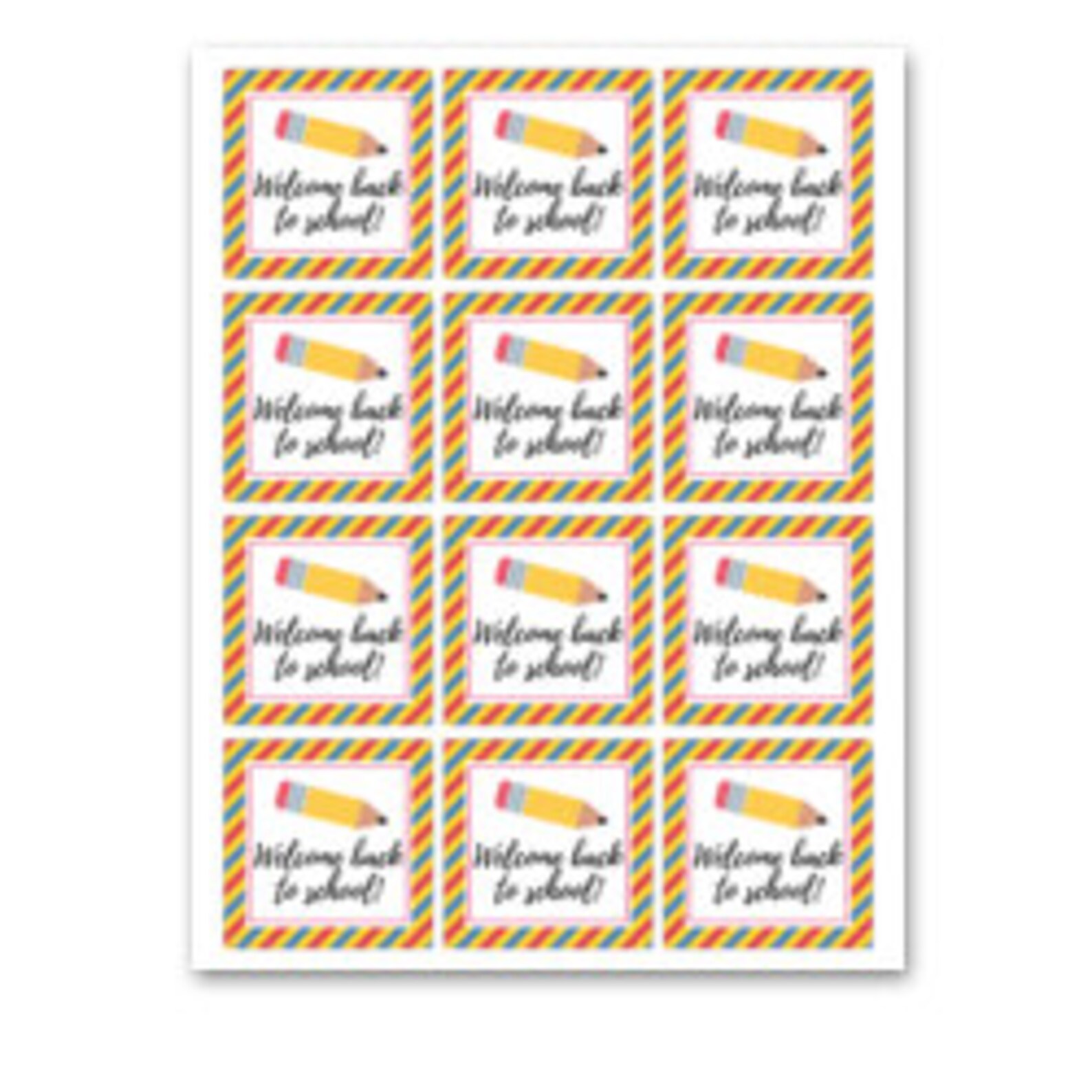 INSTANT DOWNLOAD Welcome Back to School Square Gift Tags 2.5x2.5 - Etsy