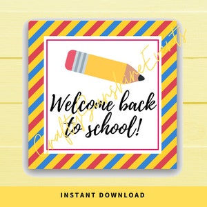 INSTANT DOWNLOAD Welcome Back to School Square Gift Tags 2.5x2.5 - Etsy