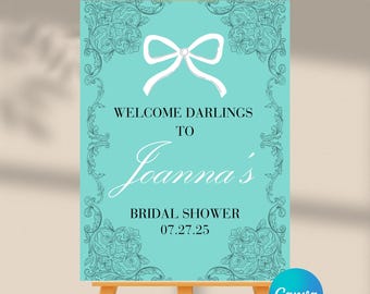 Editable Bride & Co Bridal Shower Welcome Sign | Instant Download | 18x24, 24x36 Canva Template