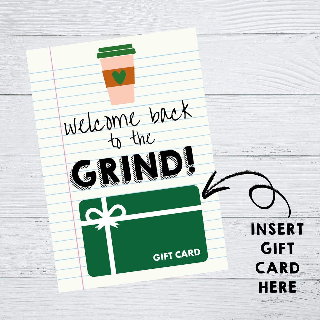 Welcome Back to the Grind | Back to School Gift Card Holder 5x7 - Etsy