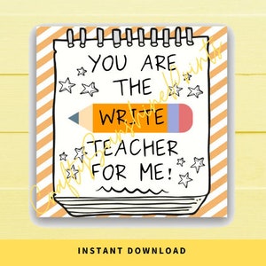SOFORTIGER DOWNLOAD Schreibe-Lehrer für mich Geschenkanhänger 2.5x2.5
