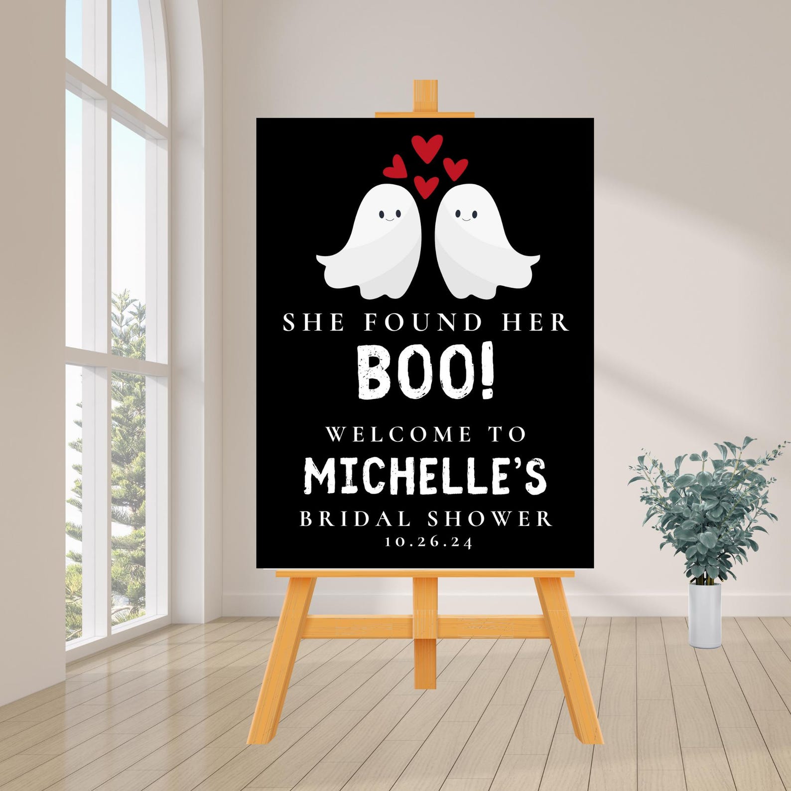 Editable She Found Her Boo Bridal Shower Welcome Sign | Halloween Theme ...