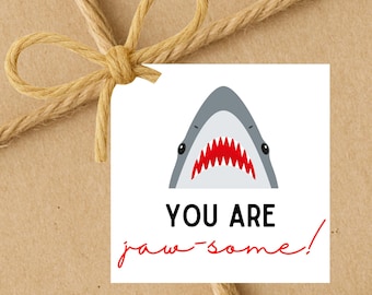 You Are Jaw-Some | Happy Shark Week Gift Tags Printable | Shark Party Favor Tags | Instant Download