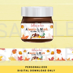 DIGITAL DOWNLOAD ONLY Personalized Falling In Love Mini Nutella Labels