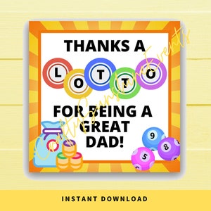SOFORTIGER DOWNLOAD Dank A Lotto For Being A Great Dad Quadratische Geschenkanhänger 2.5x2.5